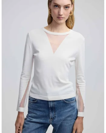 Pulover regular-fit, Alb