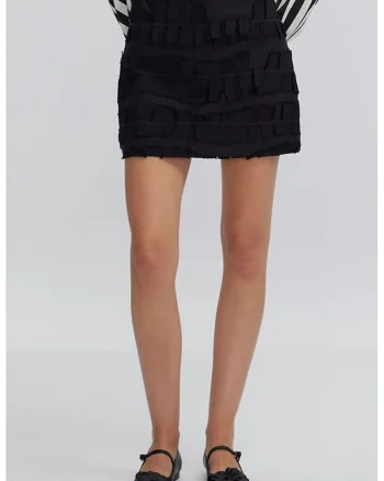 Fusta mini cu model texturat, Negru
