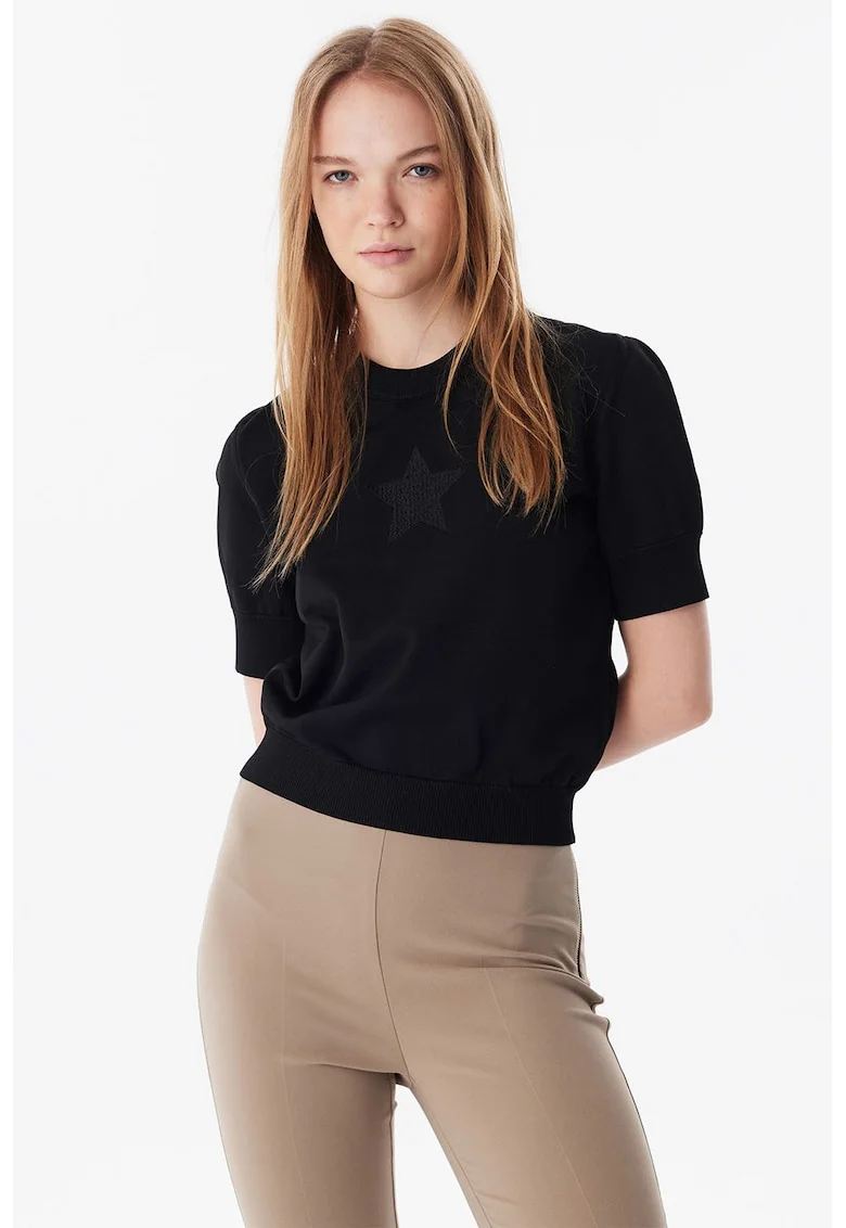 Pulover cu maneci scurte, Negru