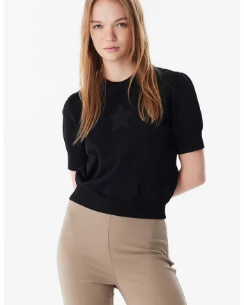Pulover cu maneci scurte, Negru