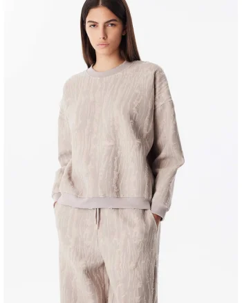 Bluza de trening cu detalii cu aspect deteriorat, Grej