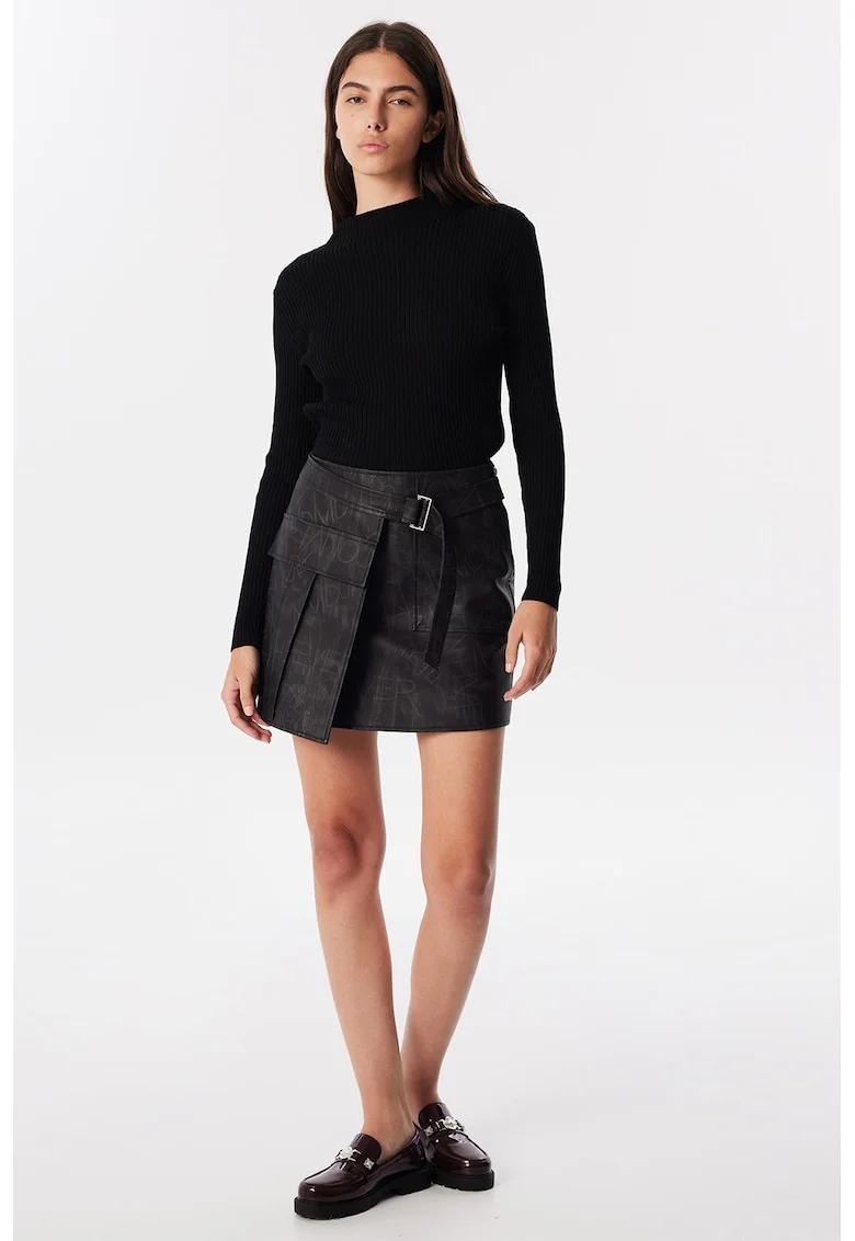 Fusta petrecuta cu model, Negru stins