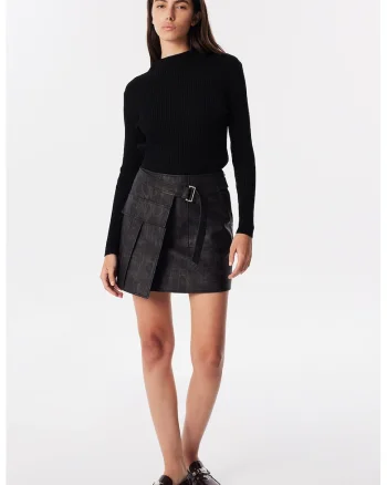 Fusta petrecuta cu model, Negru stins