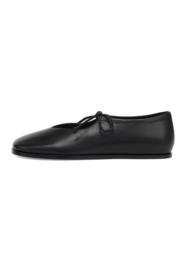 Pantofi de piele cu funde, Negru