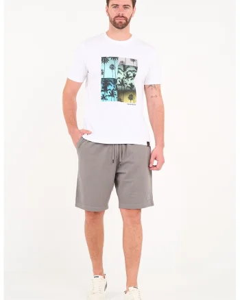 Pantaloni scurti din amestec de bumbac, Gri