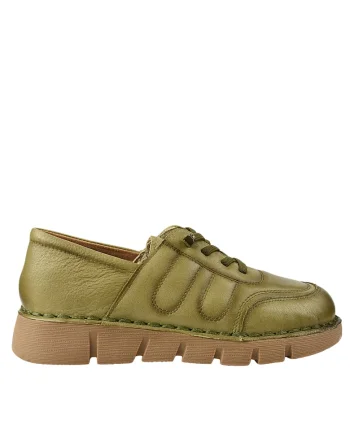 Pantofi casual, dama,  KM 2583 verde, piele naturala, Verde