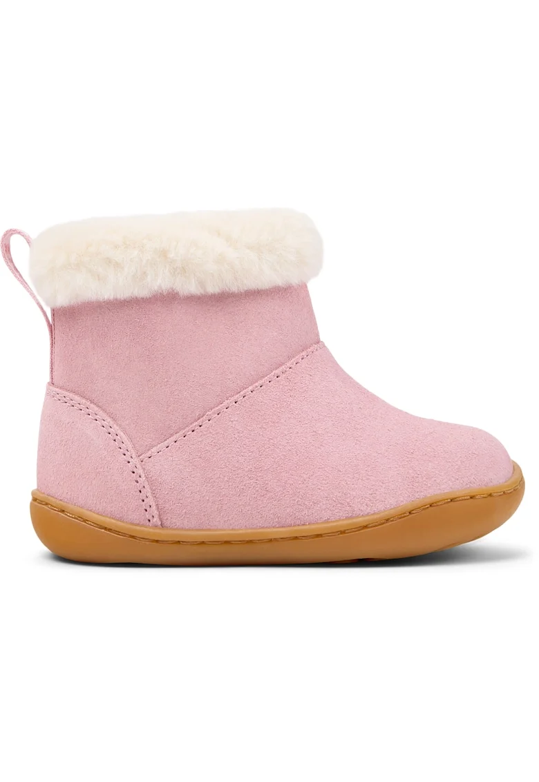 Botine de piele intoarsa Peu Cami, Roz pastel
