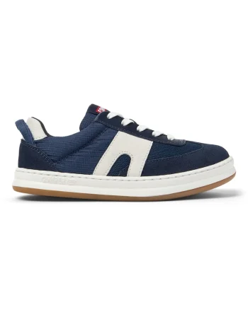 Pantofi sport cu garnituri de piele si piele intoarsa Runner Four, Albastru inchis