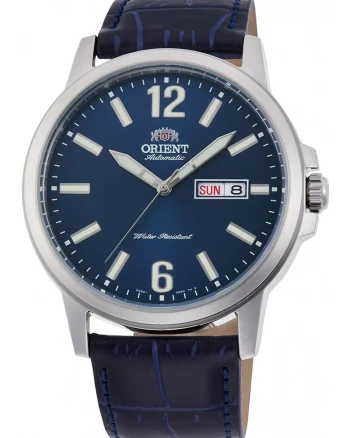 Ceas automatic cu o curea de piele, Bleumarin