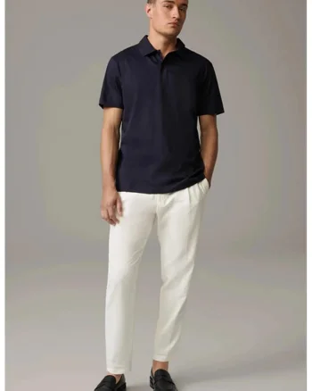 Tricou polo cu nasturi ascunși, Albastru inchis