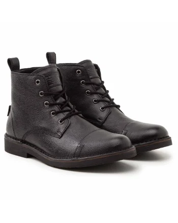 Ghete de piele cu varf rotund, Negru
