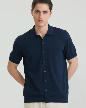 Tricou polo cu nasturi, Albastru ultramarin