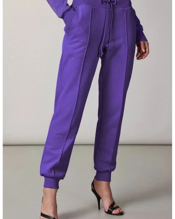 ,Pantaloni de tip jogger și cu șnur în talie, Mov