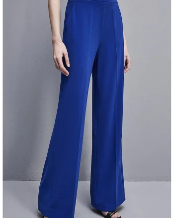 ,Pantaloni palazzo largi cu buzunare laterale, Albastru royal
