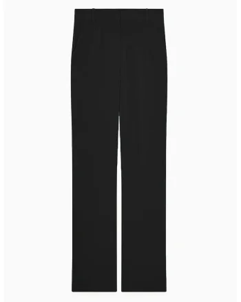 ,Pantaloni cu talie inalta si fermoar la gleznă, Negru