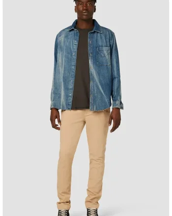 ,Pantaloni clasic chino drepți slim HD1, Bej