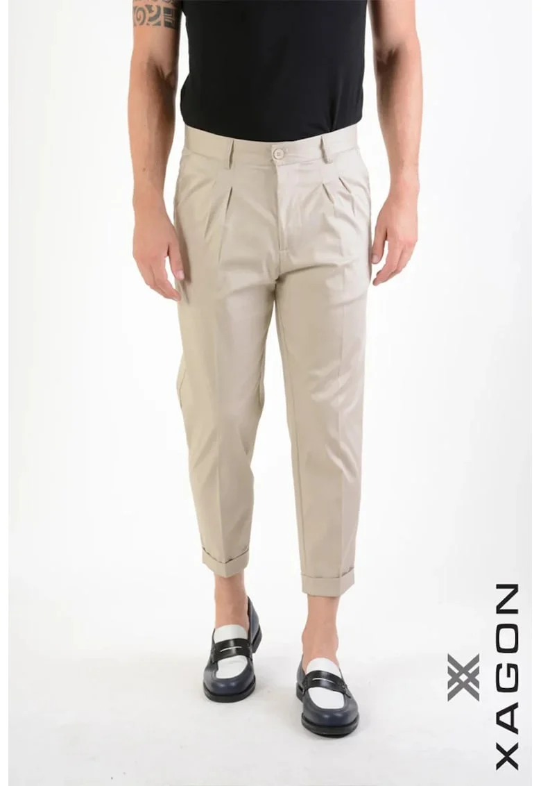 ,Pantaloni regular fit, casual, cu buzunare laterale, Gri