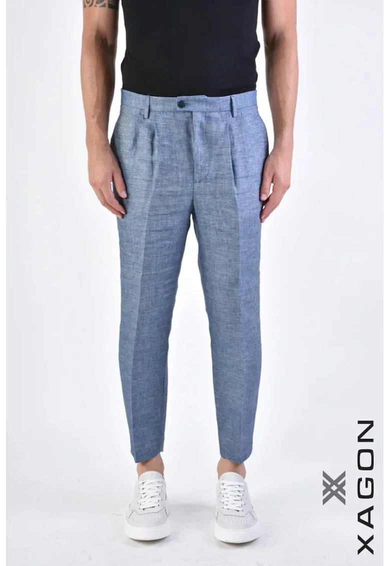 ,Pantaloni regular fit cu buzunare laterale XG1, Albastru