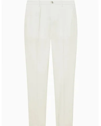 Pantaloni regular fit cu buzunare laterale PP5, Alb