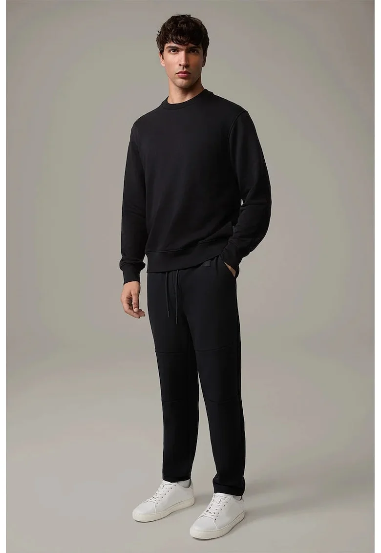 ,Pantaloni regular fit cu snur in talie, Negru