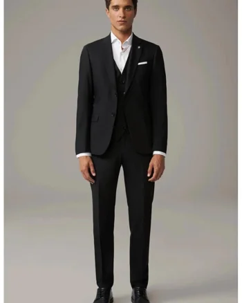 Pantaloni regular fit cu buzunare laterale STR10, Negru