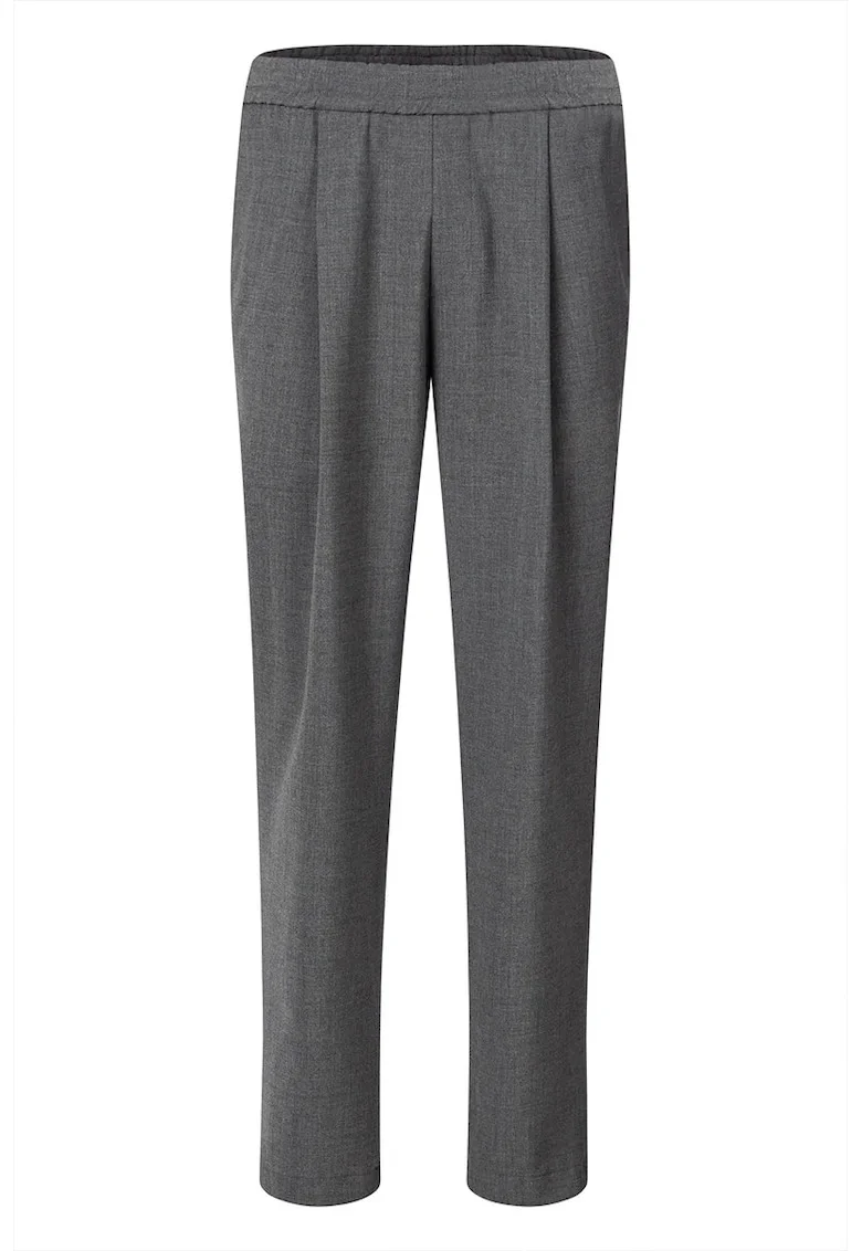 ,Pantaloni casual fit cu elastic în talie și buzunare laterale, Gri
