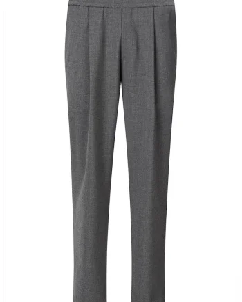 ,Pantaloni casual fit cu elastic în talie și buzunare laterale, Gri