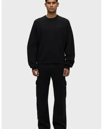 ,Pantaloni cargo evazați HD, Negru