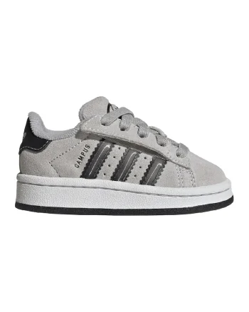Pantofi sport din piele intoarsa cu inchidere velcro Campus, Negru/Gri
