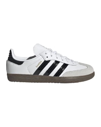 Pantofi sport din piele si piele intoarsa Samba OG, Negru/Gri deschis/Alb optic