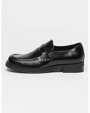 Pantofi loafer uni de piele, Negru