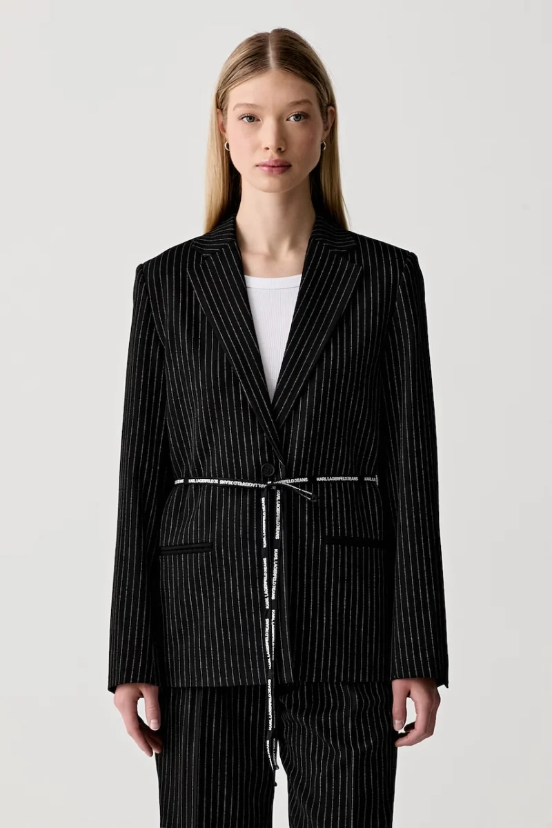 Karl Lagerfeld Jeans sacou cu un singur rând de nasturi pentru femei cu vâscoză
