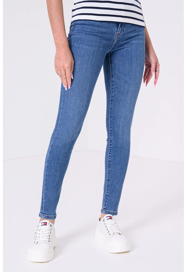 Blugi skinny cu talie medie Como, Albastru