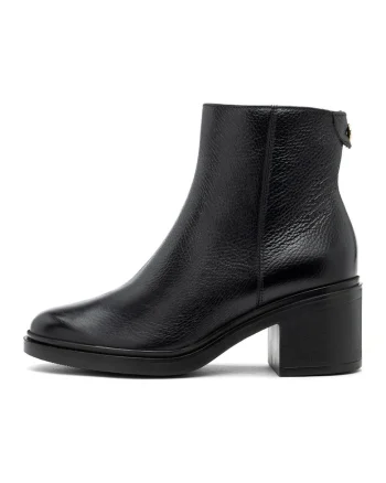 Botine de piele intoarsa cu toc masiv, Negru