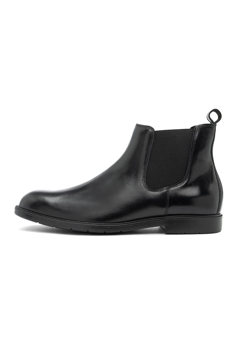 Ghete Chelsea de piele, Negru