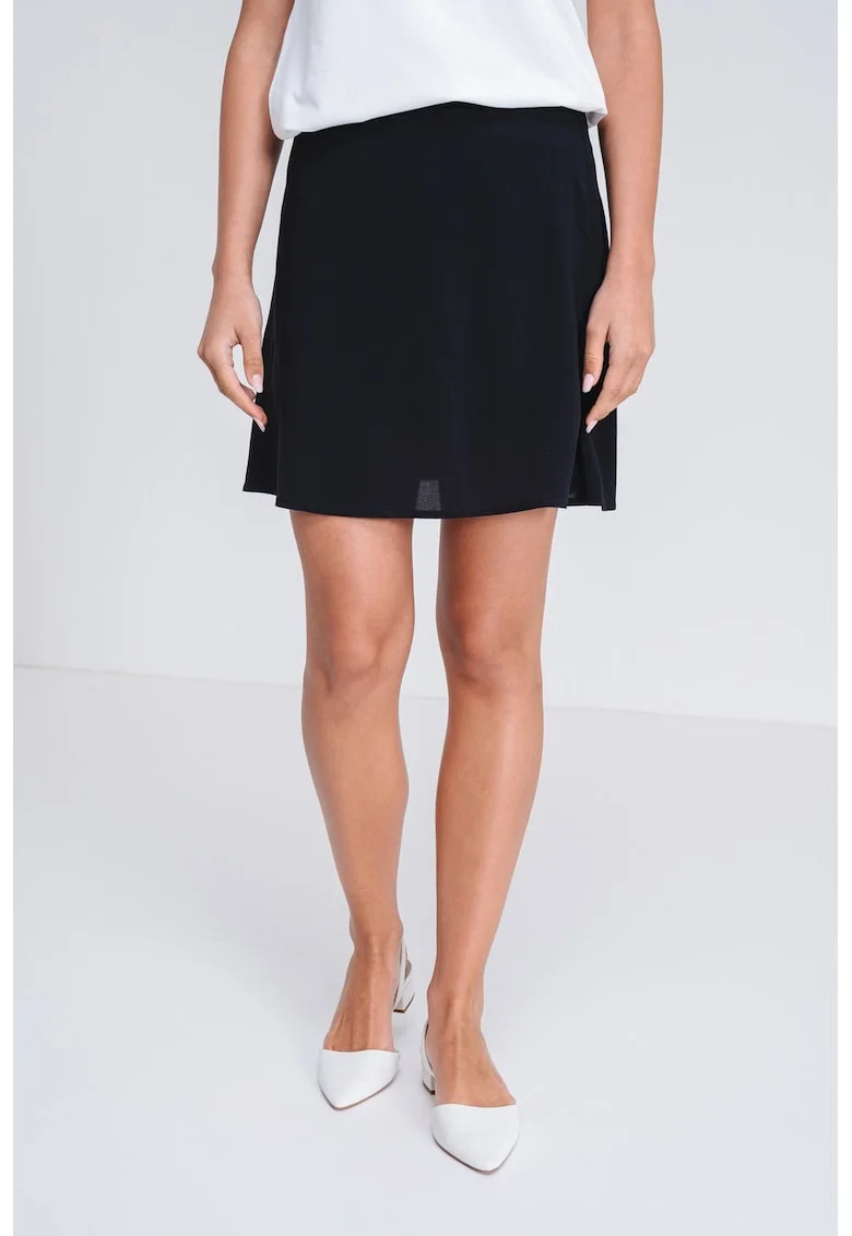 Fusta-pantalon scurta din viscoza, Negru