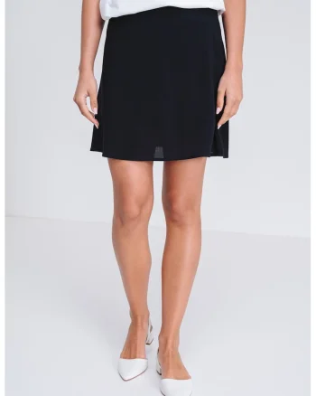Fusta-pantalon scurta din viscoza, Negru
