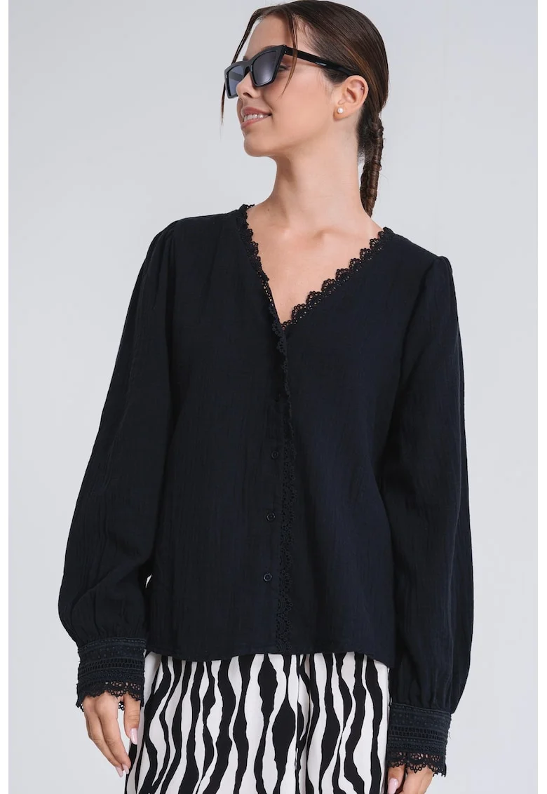 Bluza uni cu nasturi, Negru