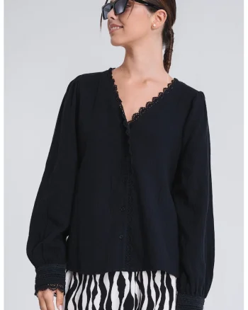 Bluza uni cu nasturi, Negru