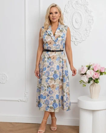 Rochie midi eleganta tip sacou c...