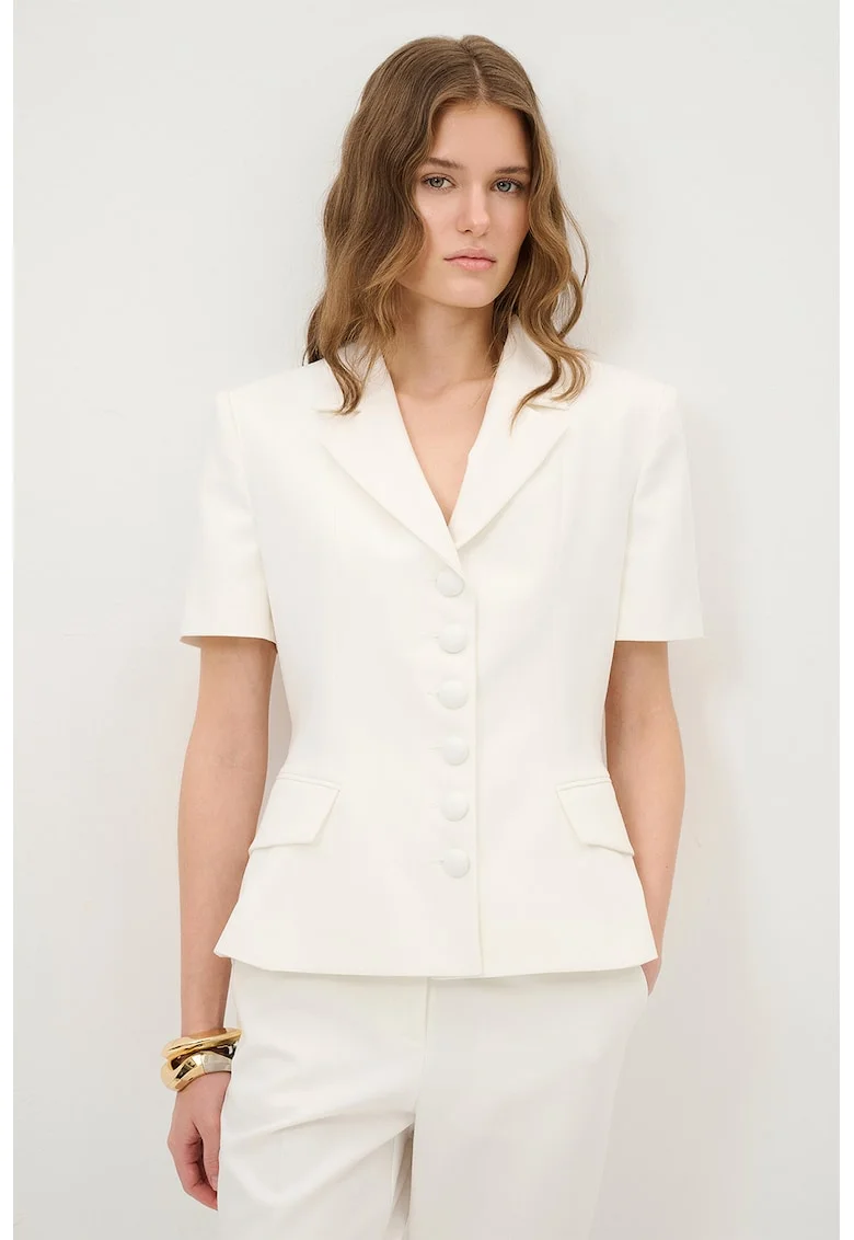 Sacou slim fit, Alb