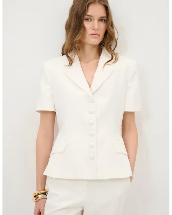 Sacou slim fit, Alb