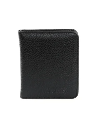 Portofel barbati  SW50, piele naturala, compact, 10,5x9 cm, negru