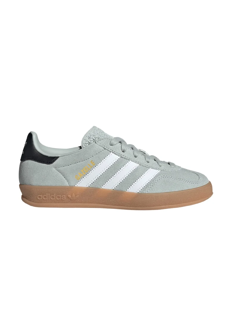 Pantofi sport Gazelle Indoor din piele intoarsa cu garnituri din material sintetic, Verde deschis