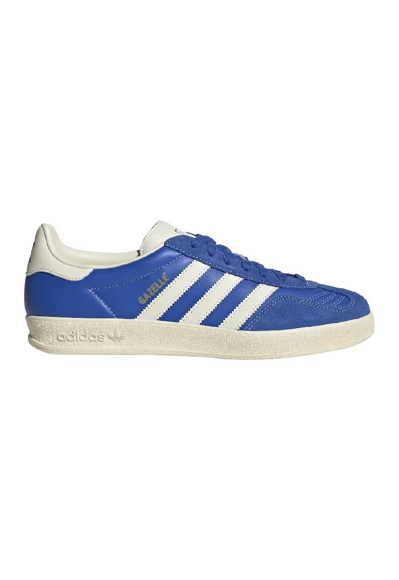 Pantofi sport din piele cu garnituri din material sintetic Gazelle Indoor, Albastru royal/Alb murdar