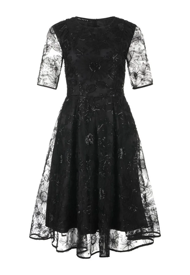 Rochie midi evazata cu paiete