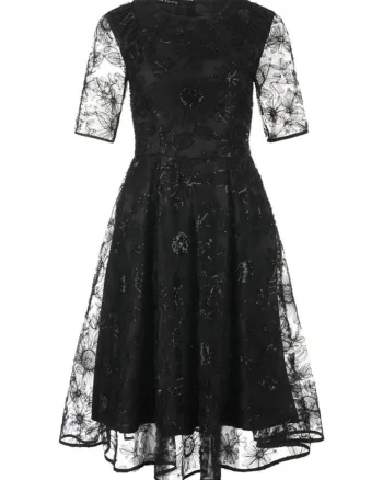 Rochie midi evazata cu paiete