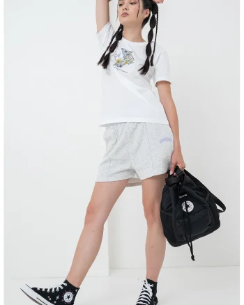 Tricou cu imprimeu logo Nature Star, Alb/Lila