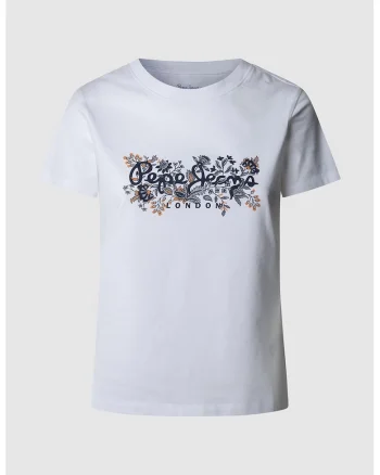 Tricou din bumbac cu logo, Negru stins/Alb optic