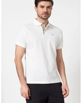 Tricou polo din pique, Alb
